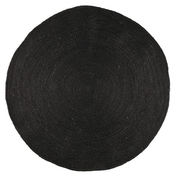 rug kilimas jute juodas carpet apvalus naturalus 100cm apvalus round 334073 matto TT fanni k