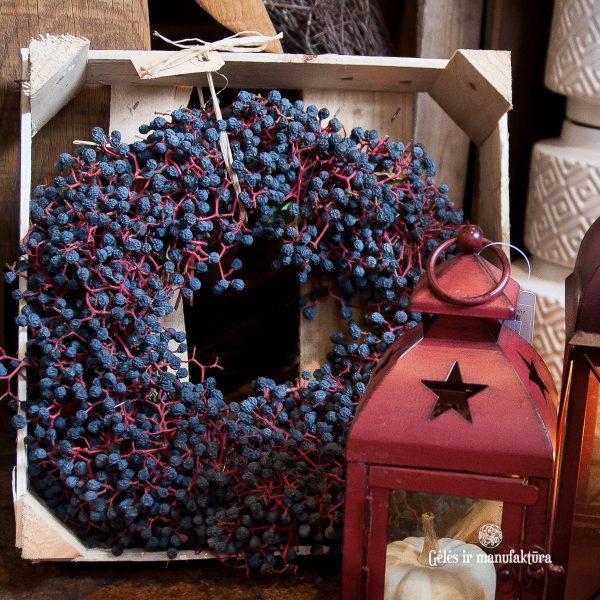 vainikas vynuogės uogos vainikėlis berry gėlės ir manufaktūra vėlinės kalėdos wreath