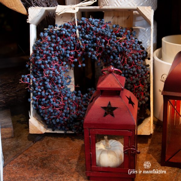 vainikas vynuogės uogos vainikėlis berry gėlės ir manufaktūra vėlinės kalėdos wreath