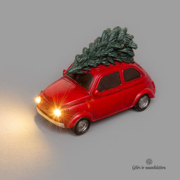 Christmas Car with tree on roof LED-lights kalėdos kalėdinis automobilis su eglute TT 307070 Mini