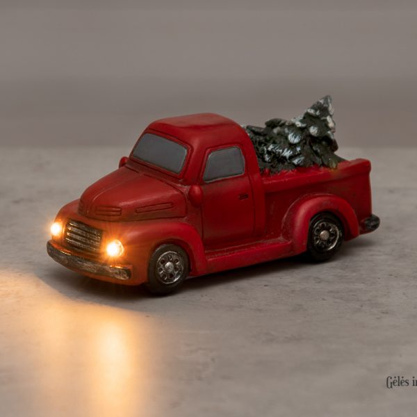 christmas Truck red small with LED-light kalėdinis kalėdos sunkvežimis su eglute TT 320627