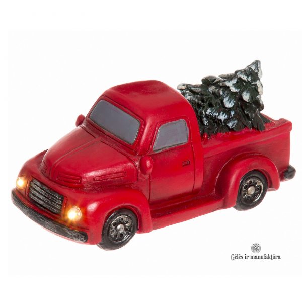 christmas Truck red small with LED-light kalėdinis kalėdos sunkvežimis su eglute TT 320627