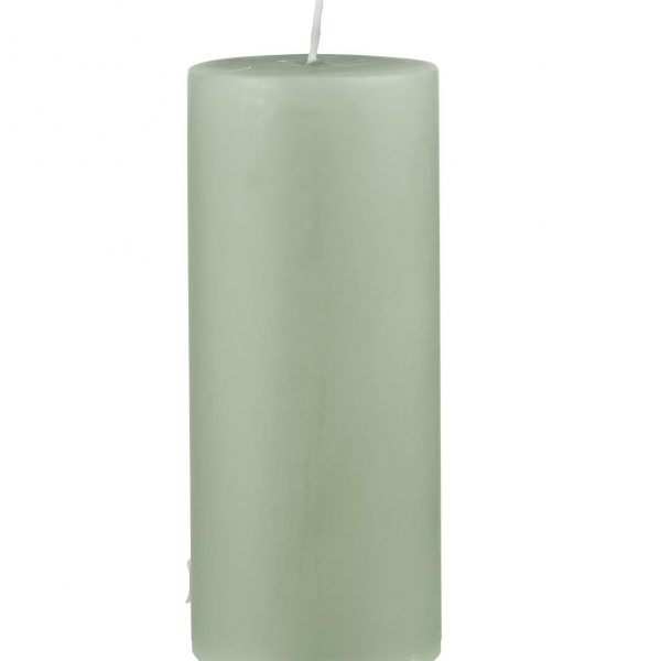 candle dusty green cilindrinė žvakė šviesiai žalia gėlės ir manufaktūra iblaursen 7615-83