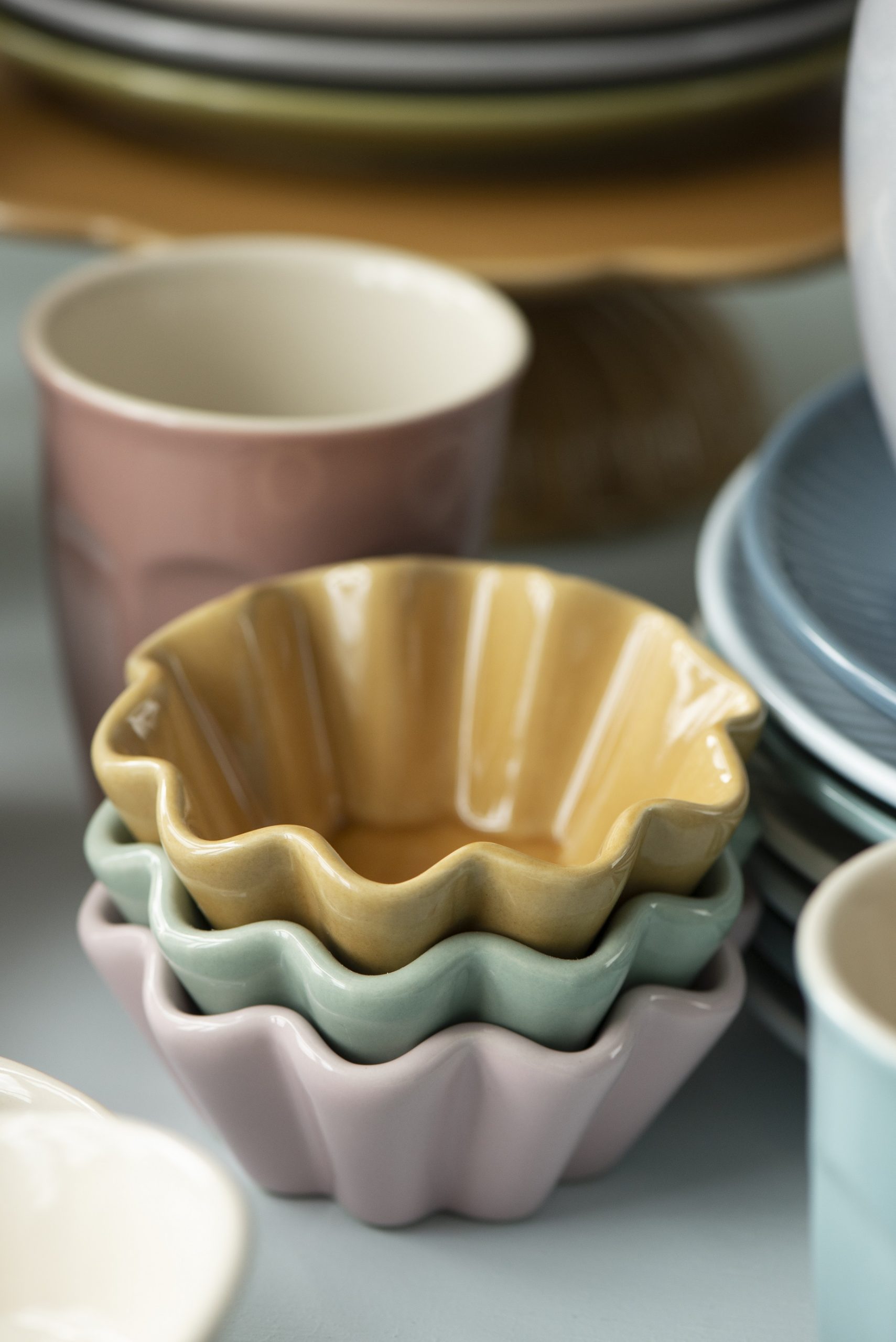 cup cake indelis uogienei pyrageliui Mynte Green tea dubenelis žalsvas gėlės ir manufaktūra iblaursen 2086