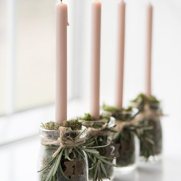 jar glass candle holder stiklinis indelis christmas kalėdos adventas kalendorius žvakidė gėlės ir manufaktūra iblaursen 0138-00