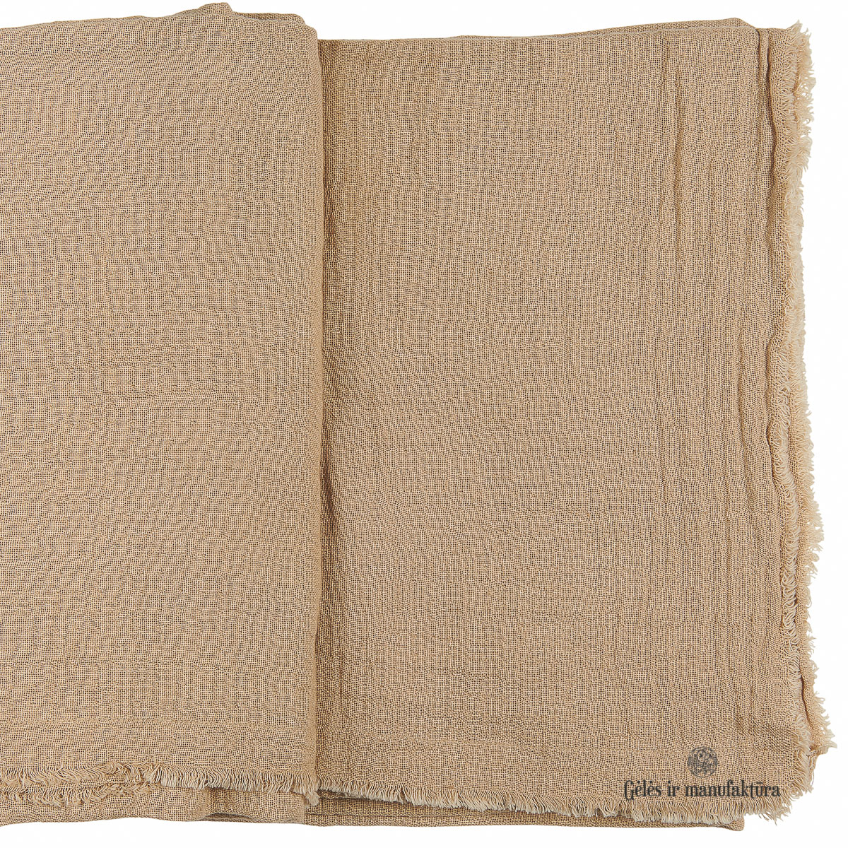Table cloth sand colour double weaving cotton medvilninė lininė staltiesė natūralios smėlio spalvos Gėlės ir manufaktūra iblaursen vintage throw užtiesalas 6875-35