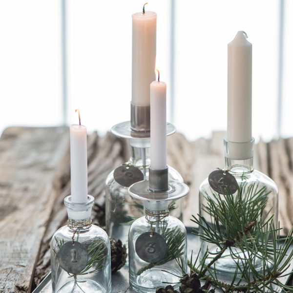 candle holder spear grey tapper metalinė žvakidė smeigtukas laikiklis plonai žvakei pilkas gėlės ir manufaktūra iblaursen 9053-18