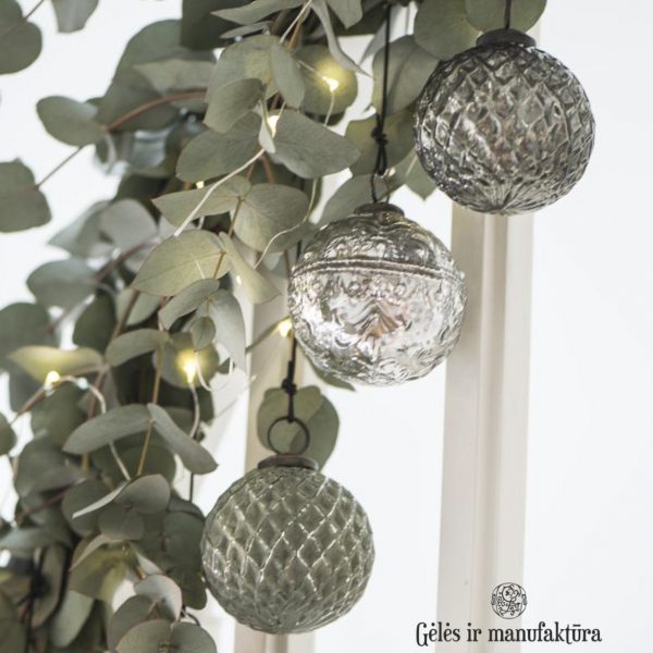 christmas tree ornament stikliniai eglutės žaisliukai iblaursen silver 8622-12 kalėdos geles ir manufaktura