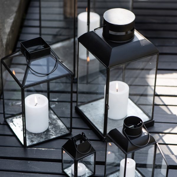 lantern candle holder žibintas factory black žvakidė gėlės ir manufaktūra iblaursen 0868-25