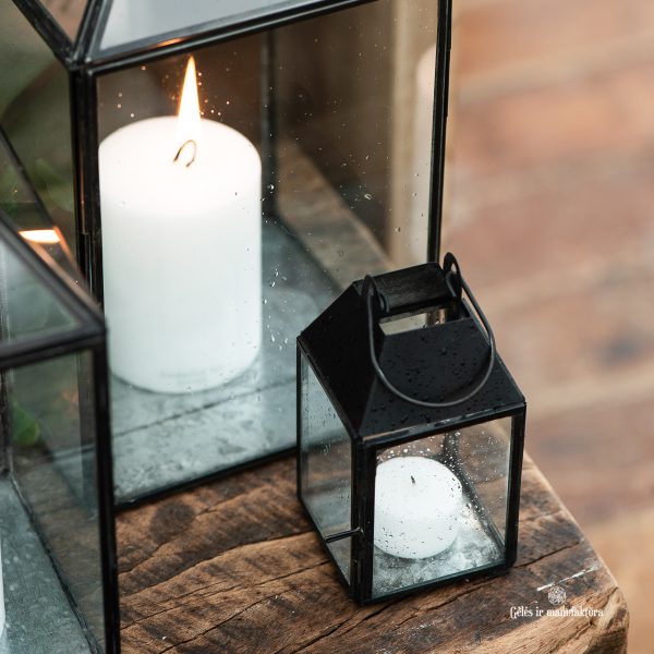lantern candle holder žibintas factory black žvakidė gėlės ir manufaktūra iblaursen 0868-25