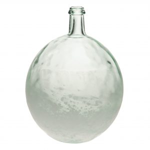vase bottle recycled glass balloon TT gėlės ir manufaktūra stiklinė perdirbto žalsvo stiklo senta vaza butelis 311666