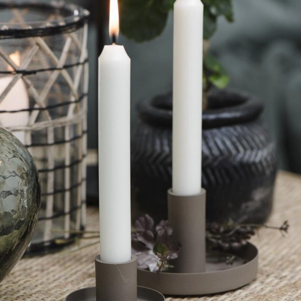 candle dinner cream kreminė rustic žvakė standartinio storio žvakė gėlės ir manufaktūra iblaursen 7218-27