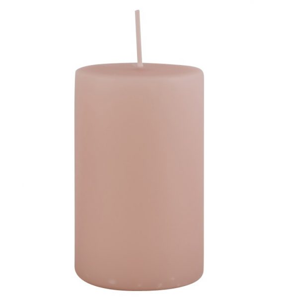 candle pillar light pink rose quartz cilindrinė žvakė rožinė gėlės ir manufaktūra iblaursen 7610-43