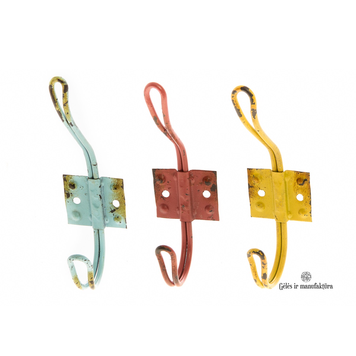 kabykla sienos kabliukai spalvoti gėlės ir manufaktūra wall retro rack colors 273851 hook TT