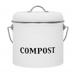 aksesuaras compost bin komposto indas buitines atliekos maisto kompostavimo kibiras virtuvė metalinis baltas gėlės ir manufaktūra TT 611906
