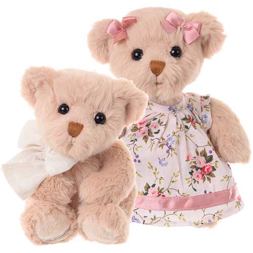 Bukowski plush toy meškutis pliušinis Marissa little teddy meškutė meškiukas gėlės ir manufaktūra
