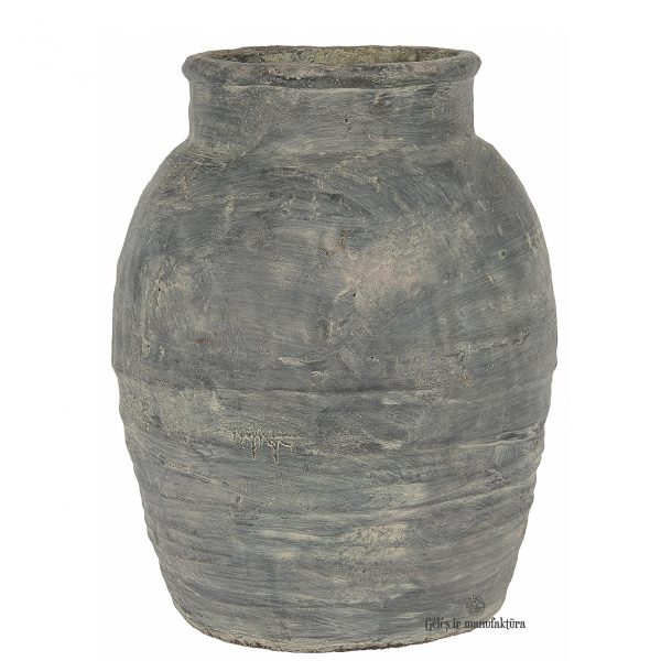 vazonas-pot-Helios-handmade-pilkas-sendintas-keramikinis-keramika-gėlės-ir-manufaktūra-iblaursen-13108-18 pottery