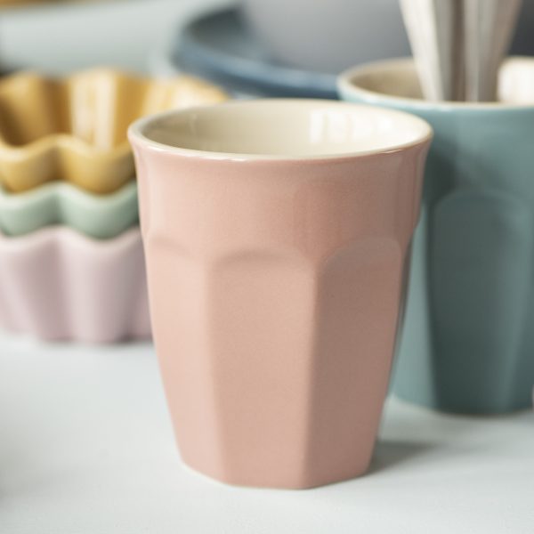 mug cafe latte Mynte cup bowl puodelis keramika dubenelis keramikinis coral almond pink koralo spalvos rožinis indai gėlės ir manufaktūra puodukas 2042-80
