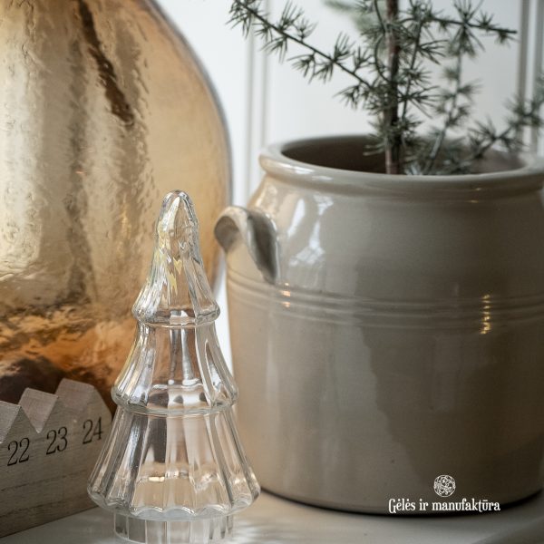vazonas pot Campagnard Provanso stiliaus handmade kreminis baltas glazūruotas su auselėmis rankenėlės sendintas keramikinis keramika gėlės ir manufaktūra iblaursen CHRISTMas TREE KALEDU EGLUTE 3618-21