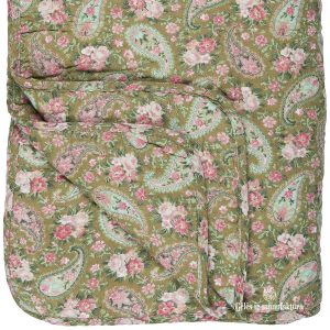 quilt pink rose green pattern cotton lovatiesė dygsniuota užtiesalas žaliai rožinė su rožėmis medvilninė bedspread gėlės ir manufaktūra iblaursen 0727-00