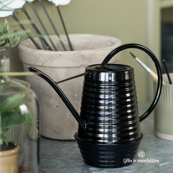 watering can mini juodas black mažas laistytuvas metalinis gėlės ir manufaktūra garden iblaursen 4231-24