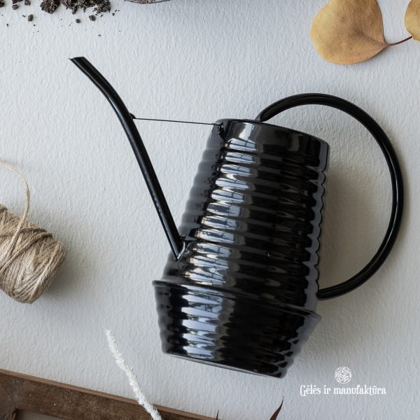 watering can mini juodas black mažas laistytuvas metalinis gėlės ir manufaktūra garden iblaursen 4231-24