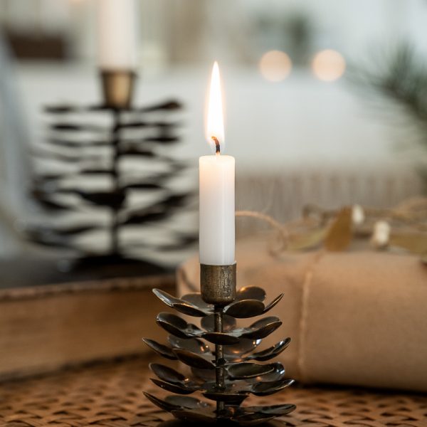 candle holder cone taper žvakidė plonai žvakelei kankorėžis christmas kaledos kaledinė metalinė gėlės ir manufaktūra