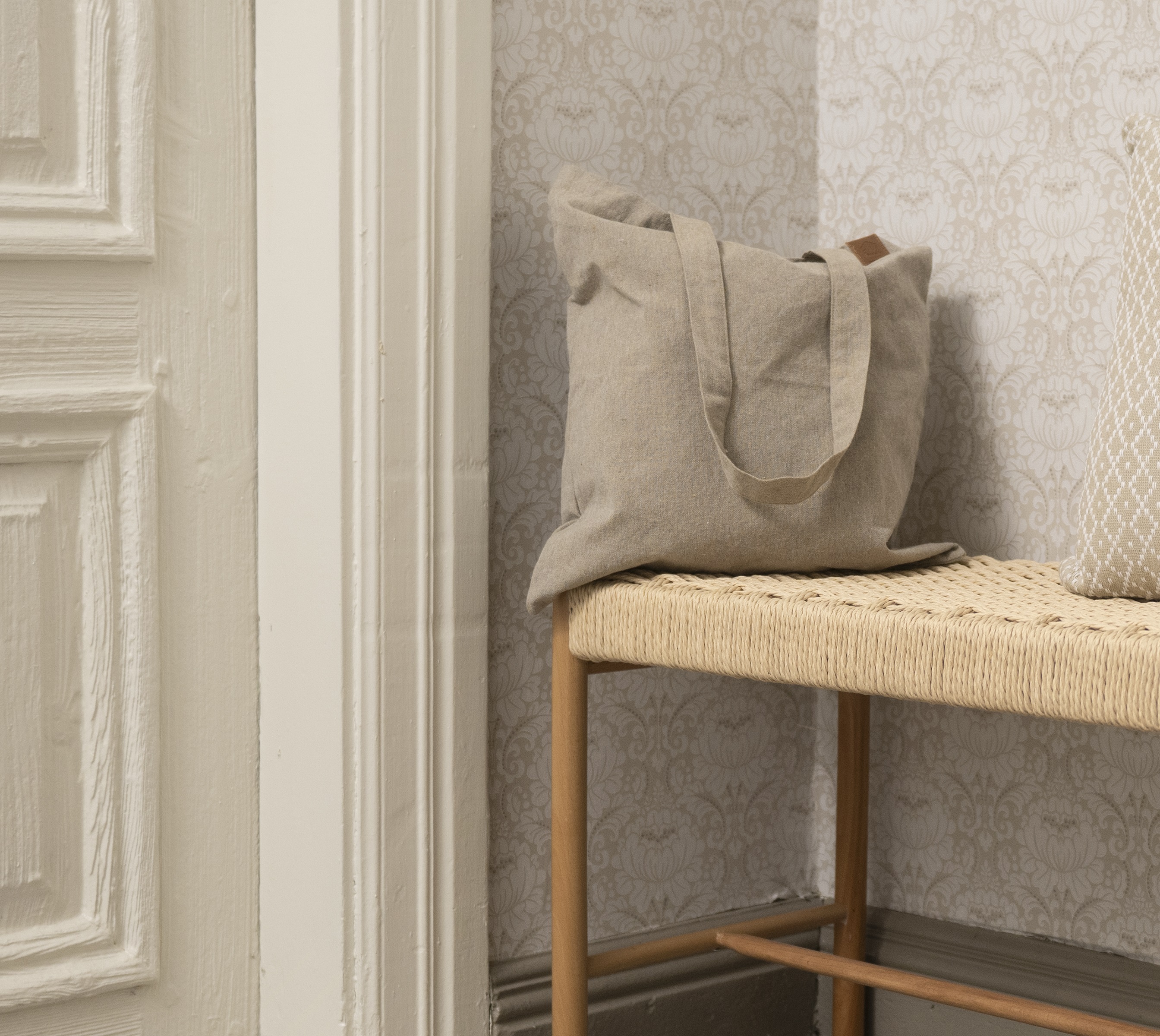 bag recycled pirkinių krepšys medvilninis natūralus gėlės ir manufaktūra TT 323787