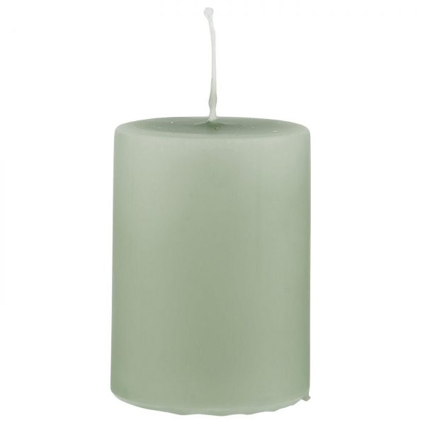 candle pillar antique green cilindrinė žvakė šviesiai žalia gėlės ir manufaktūra iblaursen 7406-83