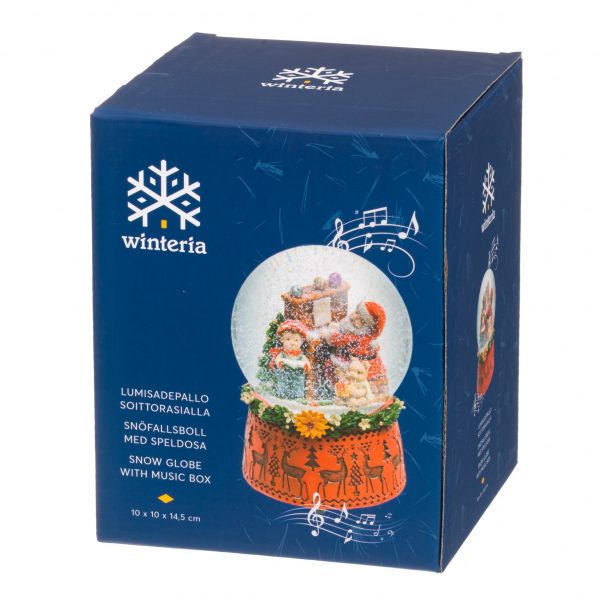 christmas kalėdos SNOWGLOBE sniego burbulas Santa music box muzikinė dežutė Kalėdų senelis dovana gėlės ir manufaktūra TT 331162