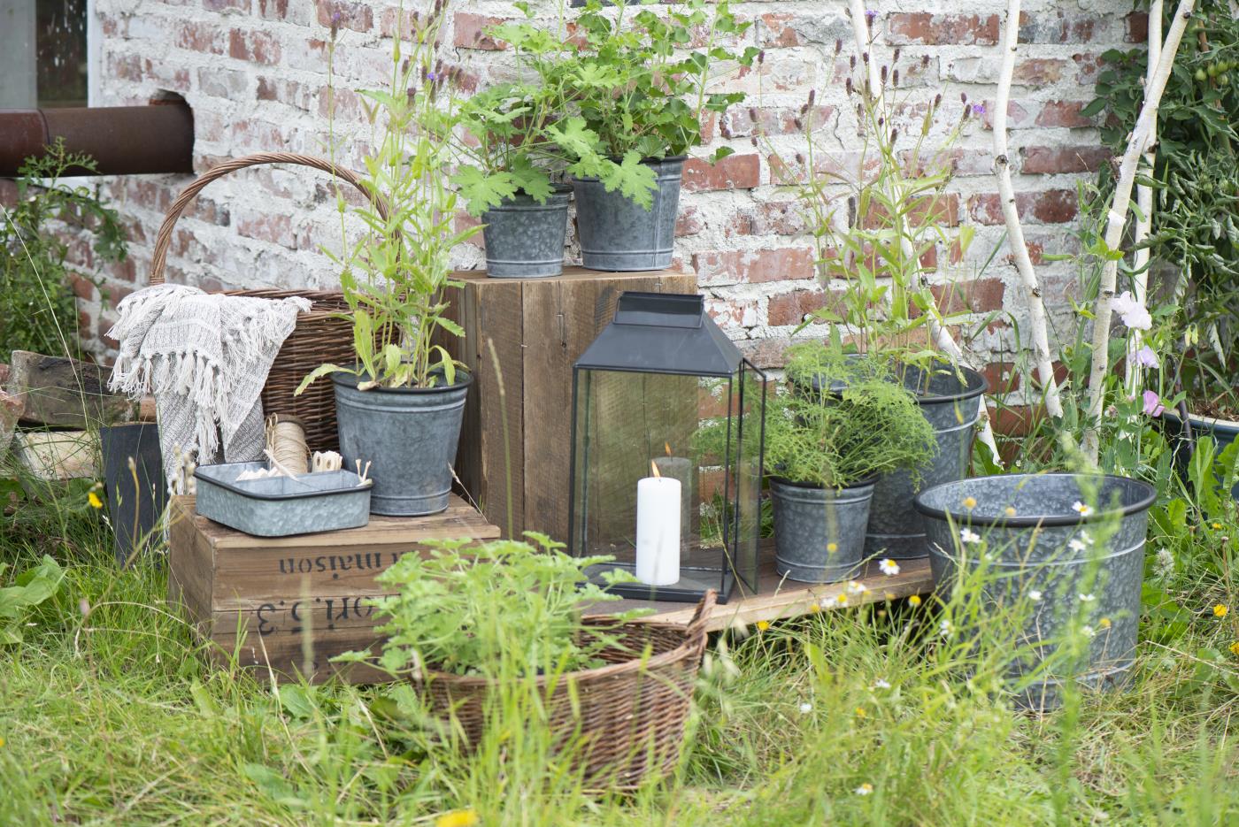 vazonas augalams metalinis Urban Garden zinc pot kibirėlis gėlės ir manufaktūra