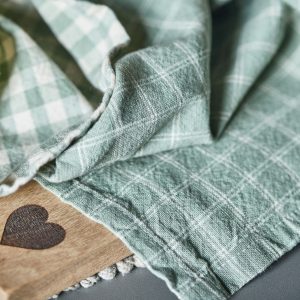 towel rankšluostis languotas žalias medvilniniscotton natural gėlės ir manufaktūra