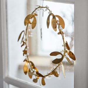 vainikas vainikėlis amalas wreath mistletoe žalvario auksinė kalėdos kalėdinė christmas tree kalėdų gėlės ir manufaktūra ib laursen brass gold 5551-17