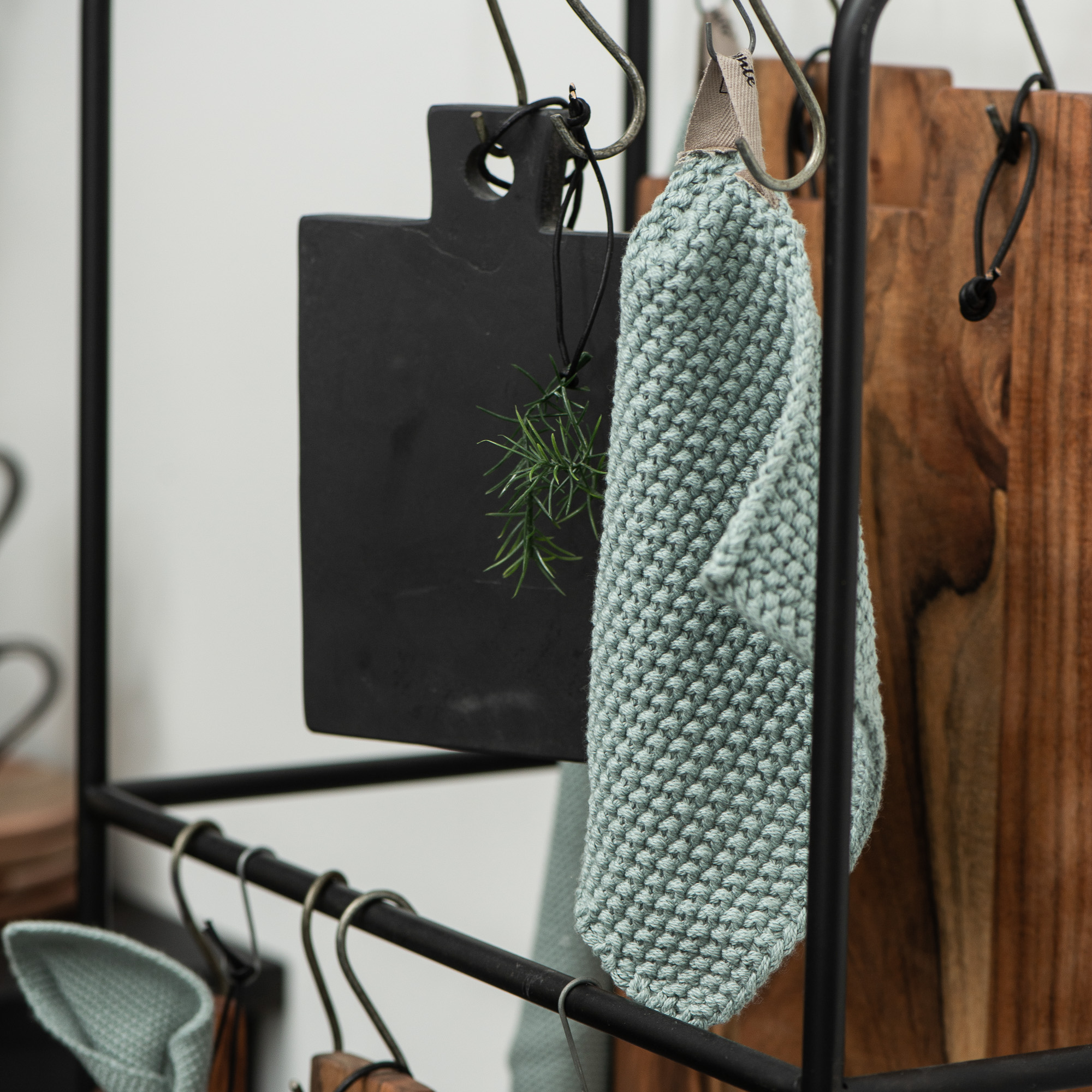 puodkelė šluostė medvilninė cotton rankšluostis towel Pot holder Dish cloth Mynte knitted gėlės ir manufaktūra
