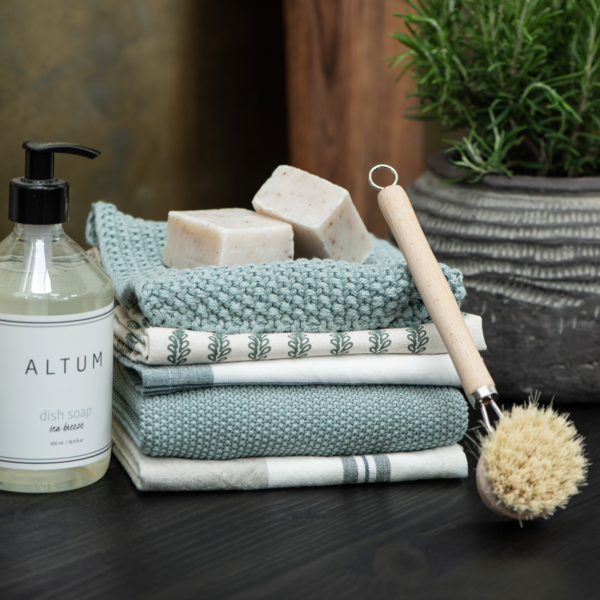 puodkelė šluostė medvilninė cotton rankšluostis towel Pot holder Dish cloth Mynte knitted gėlės ir manufaktūra