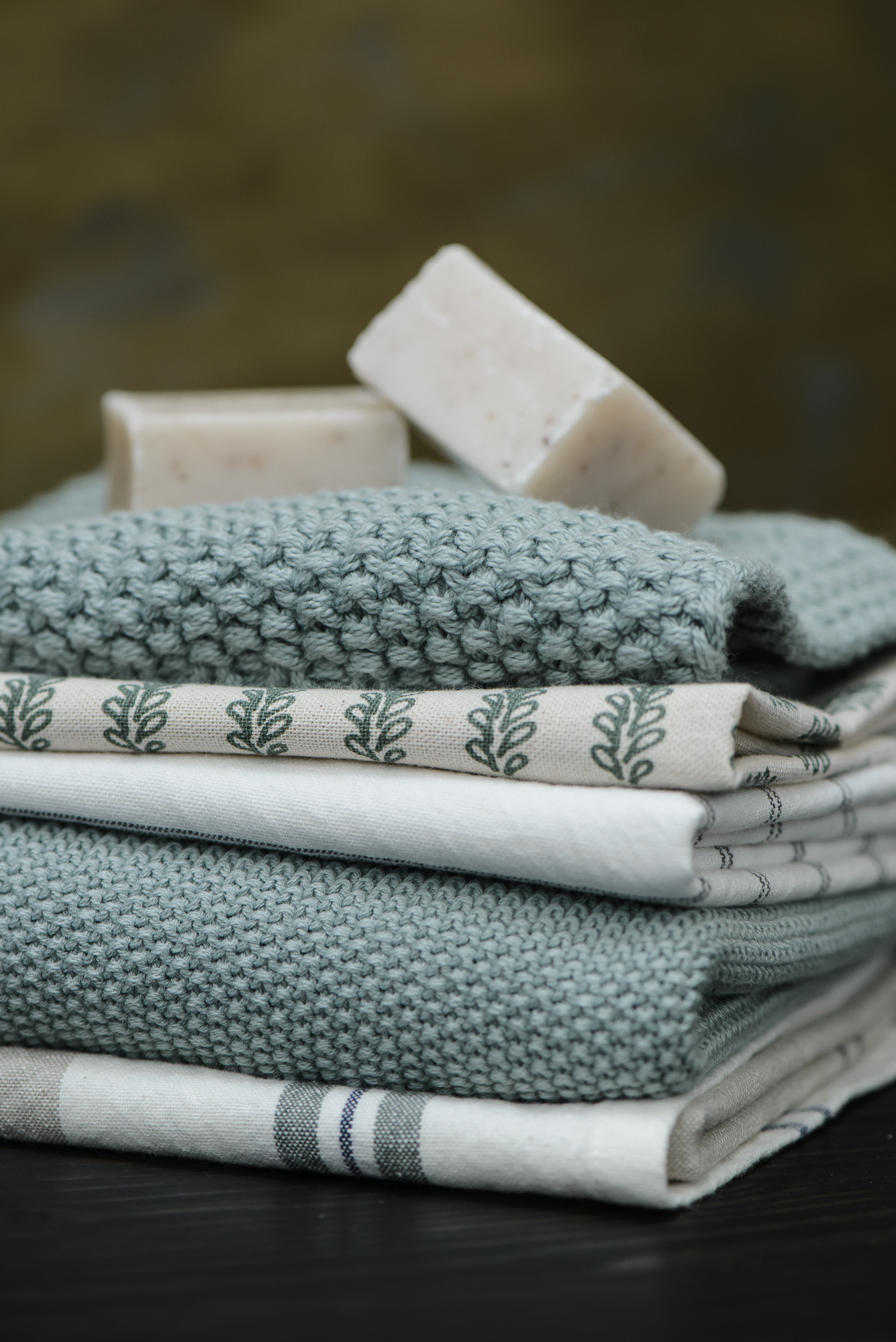 puodkelė šluostė medvilninė cotton rankšluostis towel Pot holder Dish cloth Mynte knitted gėlės ir manufaktūra