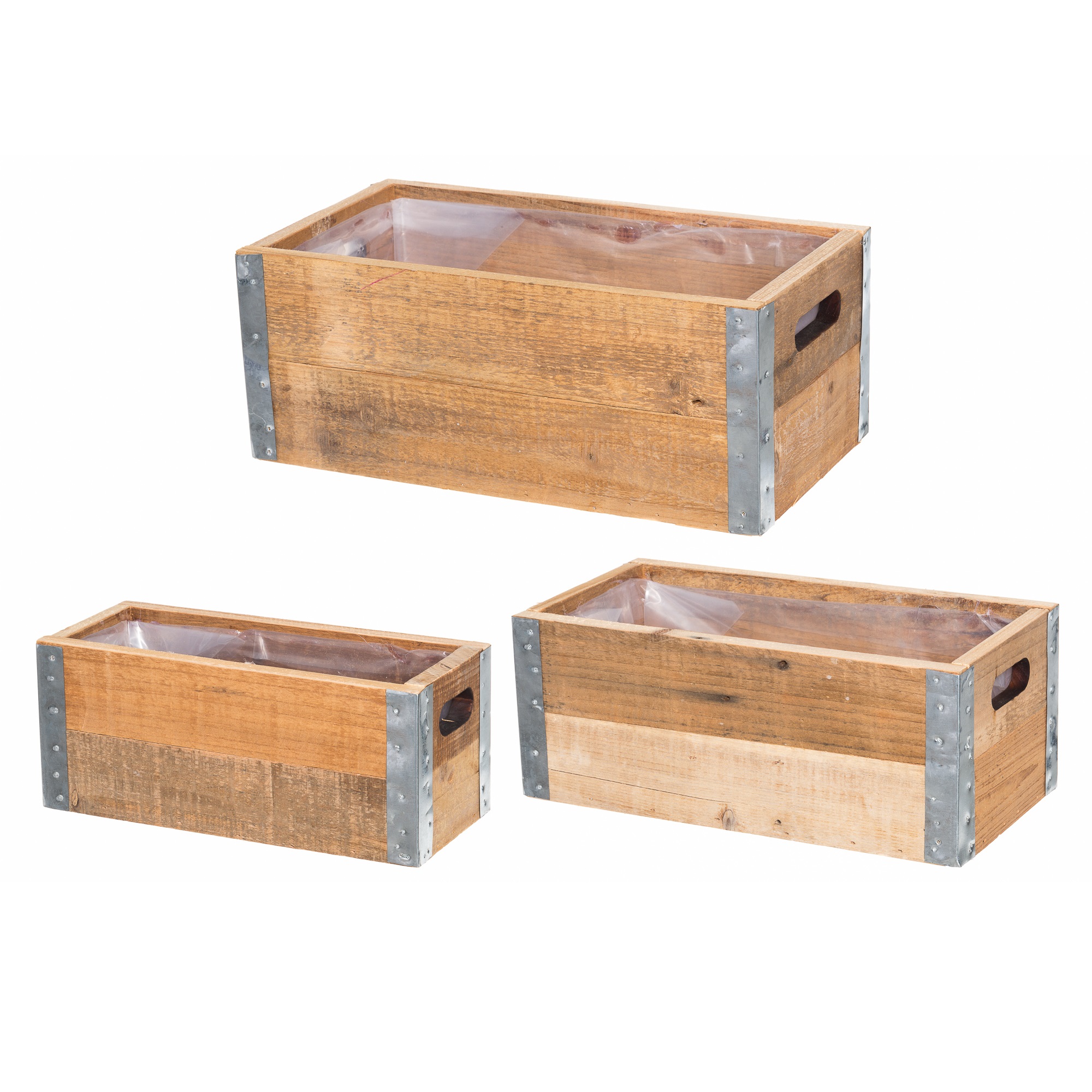 ėžė medinė wooden box with plastic 3 dydžiai plastikinis įklotas gėlės ir manufaktūra