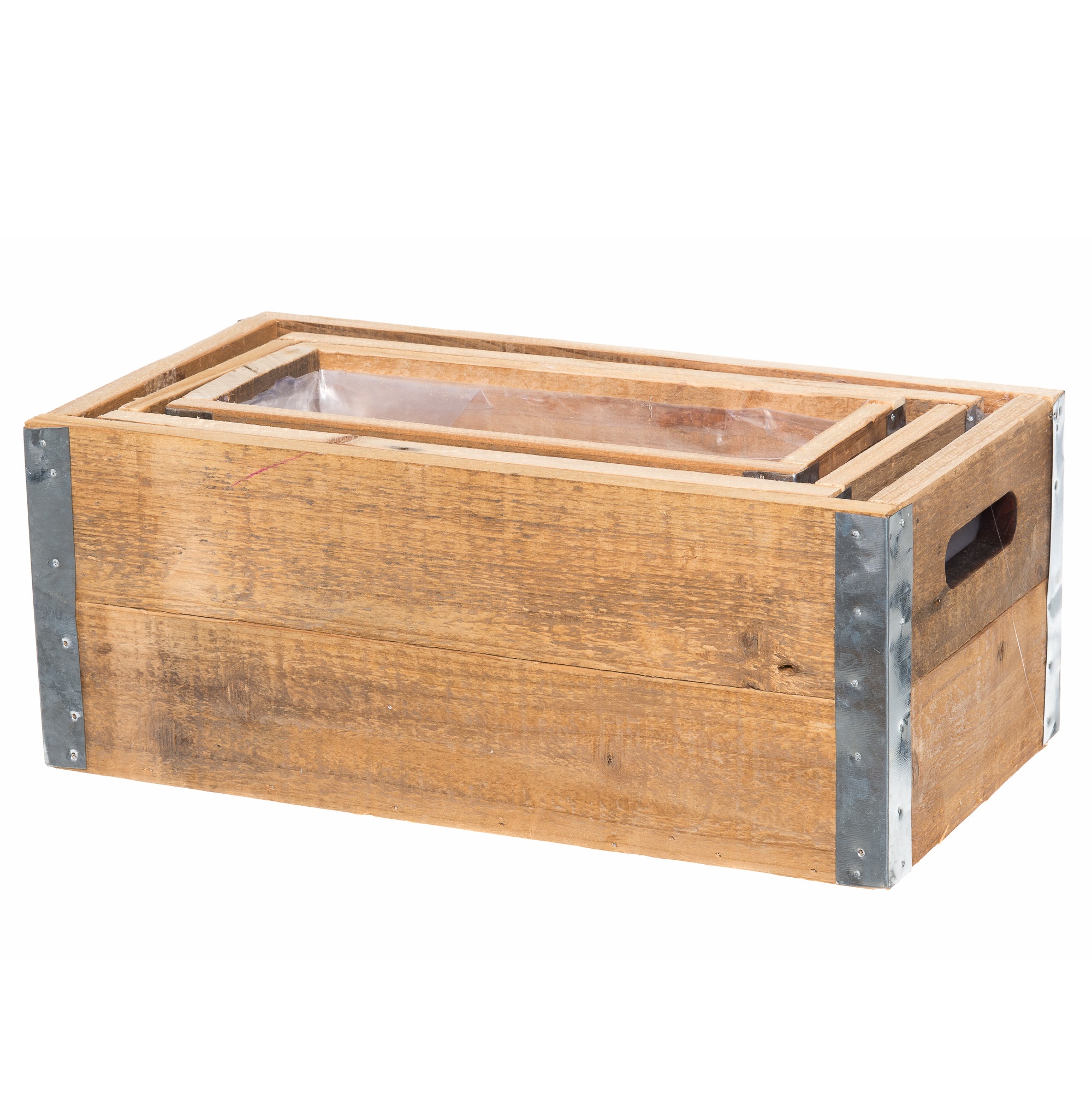 ėžė medinė wooden box with plastic 3 dydžiai plastikinis įklotas gėlės ir manufaktūra