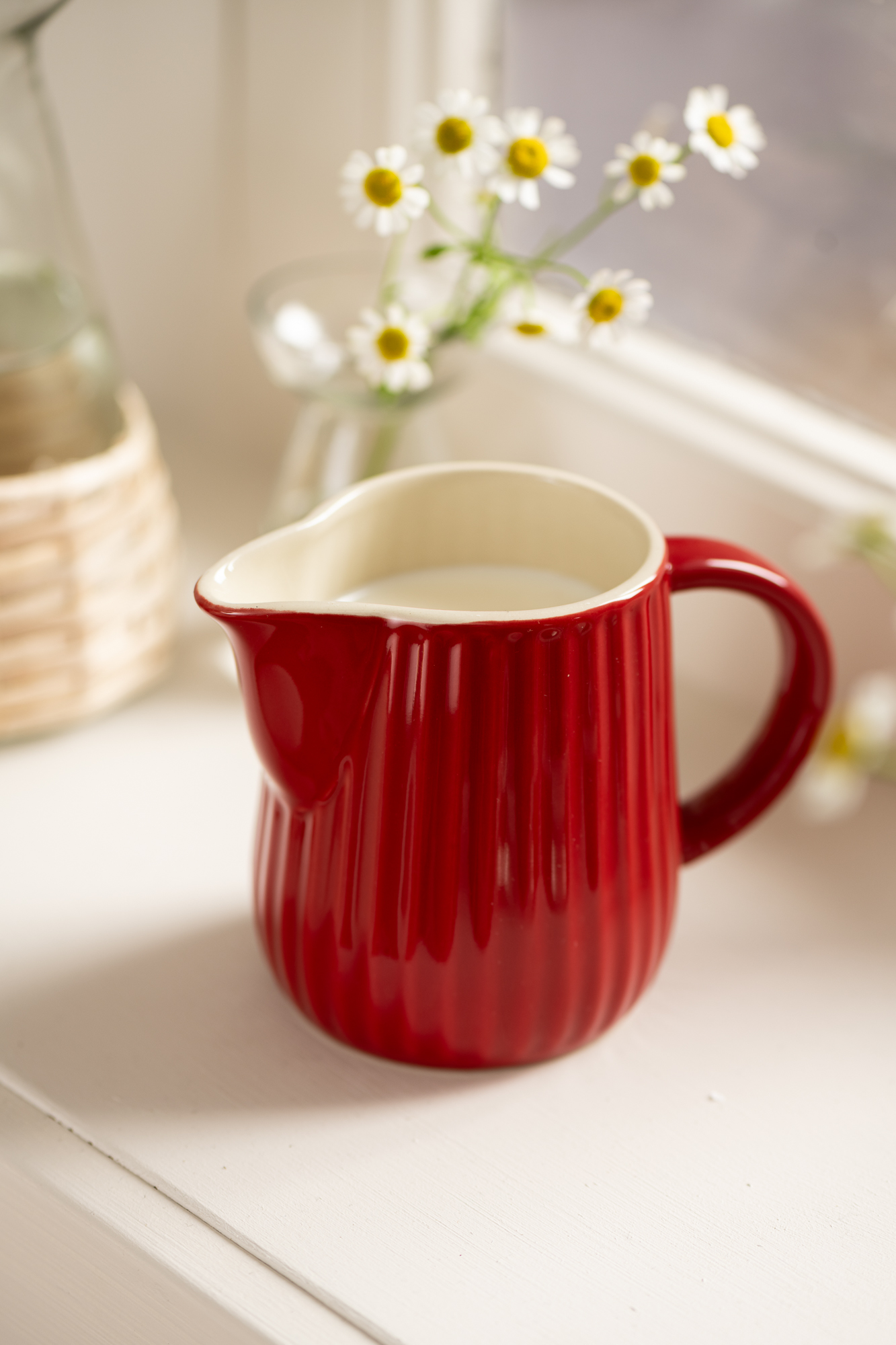 ąsotėlis pienui grietinėlei keramikinis rausvas koralo Coral Almond salmon indelis jug pitcher ceramic mynte gėlės-ir-manufaktūra