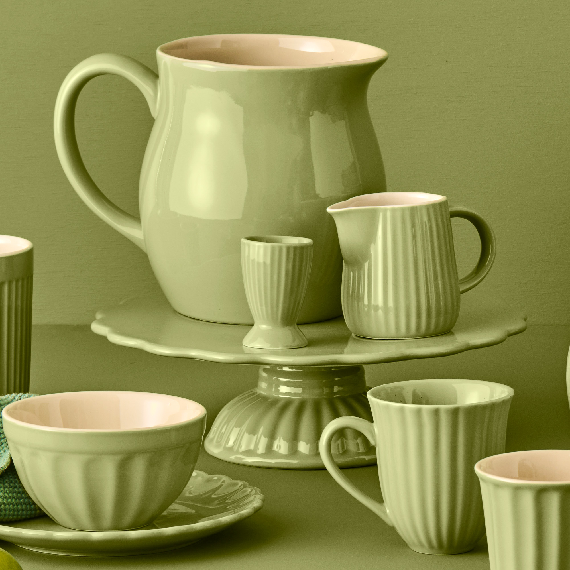 ąsotėlis pienui grietinėlei keramikinis indelis jug pitcher ceramic mynte gėlės ir manufaktūra