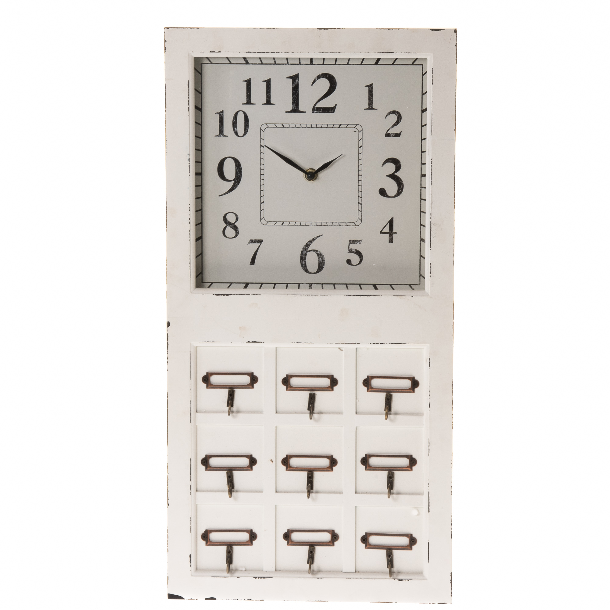 raktinė laikrodis metaliniai kabliukai key cabinet medinis 266485 TT gėlės ir manufaktūra
